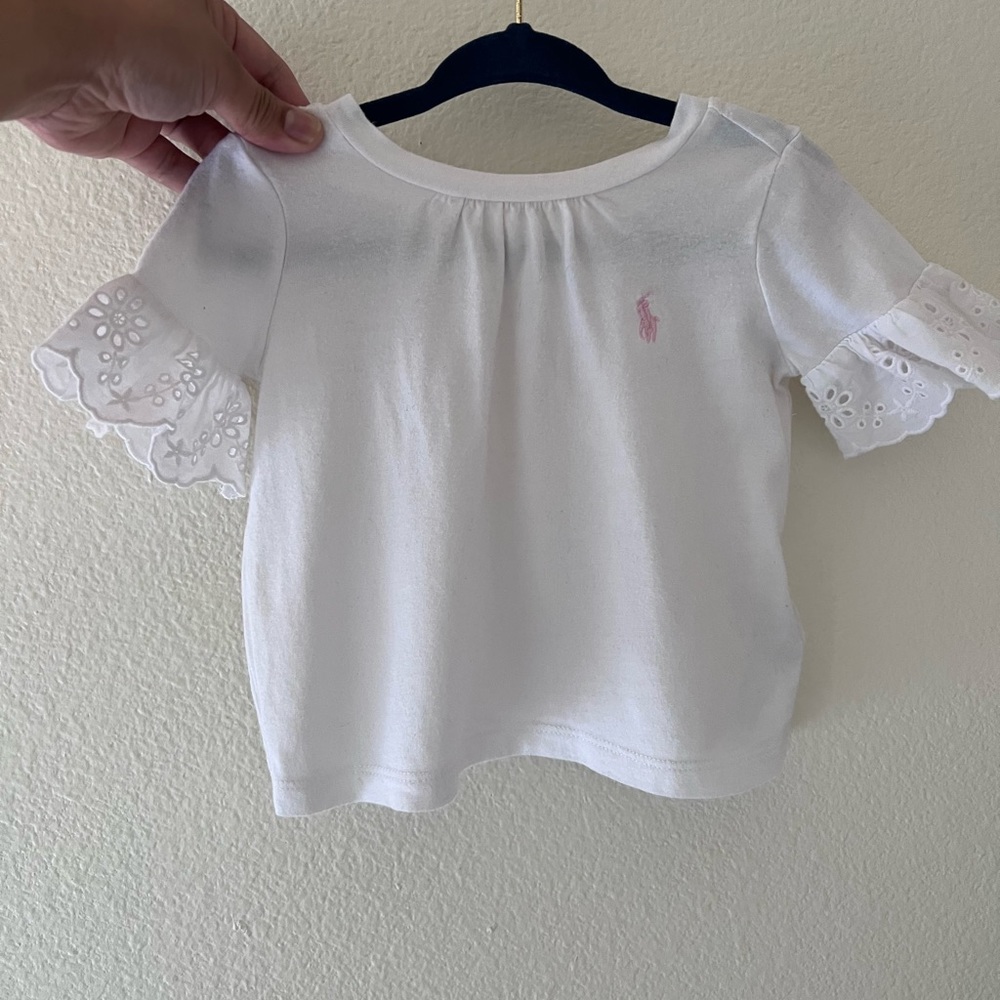 Polo Ralph Lauren Embroidered Ruffled Top, Baby Girls - Picture 4 of 5